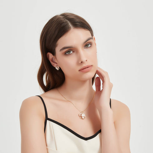 Rose White Mother of Pearls Set - House Of Pearls