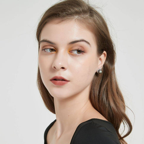 Tahitian South Sea Pearl & CZ Earrings - House Of Pearls