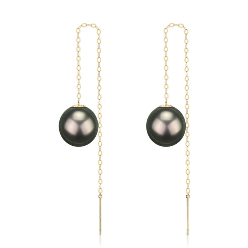 Tahitian Pearl Drop Ear Threaders - House Of Pearls