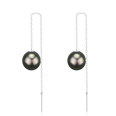 Tahitian Pearl Drop Ear Threaders - House Of Pearls
