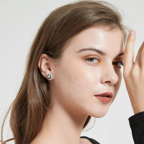 Tahitian South Sea Pearl & CZ Earrings - House Of Pearls