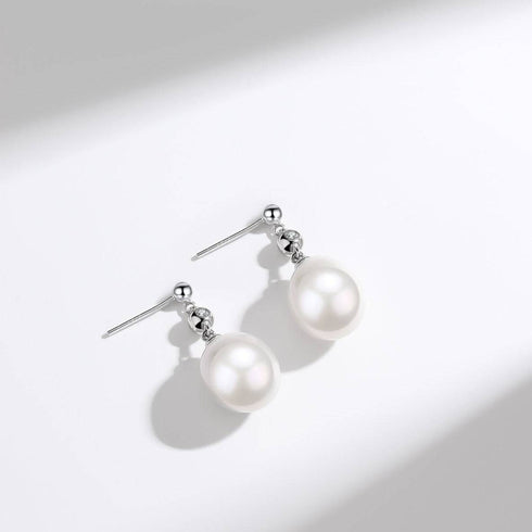 Baroque Drop Pearl & Cubic Zirconia Earrings - House Of Pearls