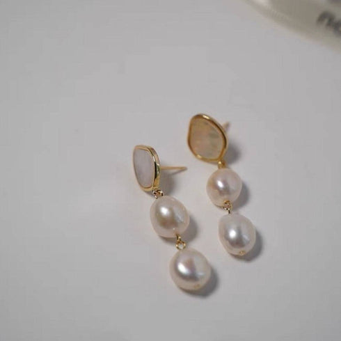 Teardrop Barqoue Pearl Shell Earrings - House Of Pearls