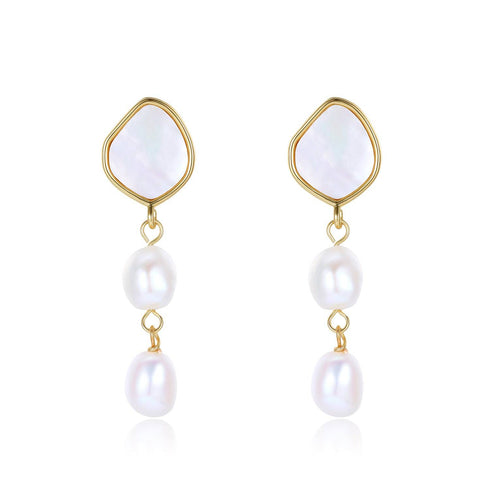 Teardrop Barqoue Pearl Shell Earrings - House Of Pearls