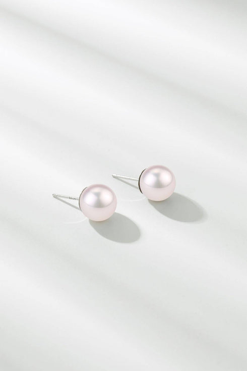 Timeless AAAA White Freshwater Round Pearl Stud Earrings - House Of Pearls