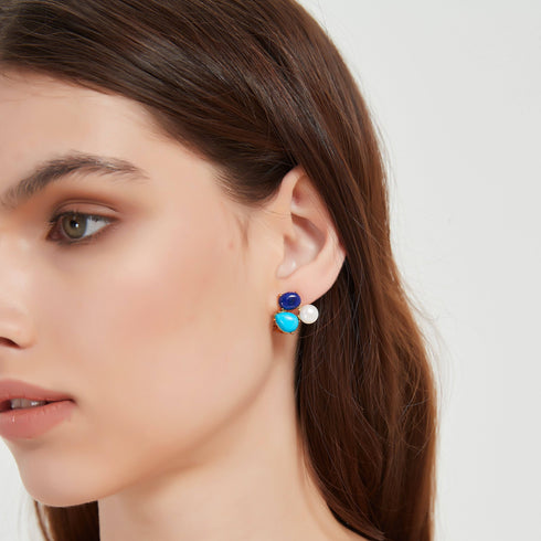 Turquoise Freshwater Pearl Earrings - House Of Pearls