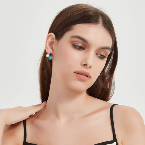 Turquoise Freshwater Pearl Earrings - House Of Pearls