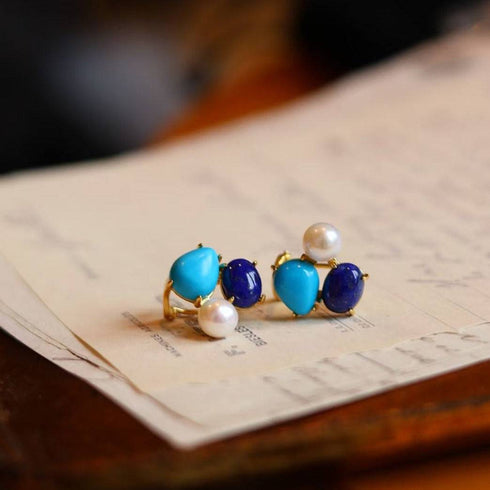 Turquoise Freshwater Pearl Earrings - House Of Pearls