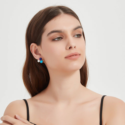 Turquoise Freshwater Pearl Earrings - House Of Pearls