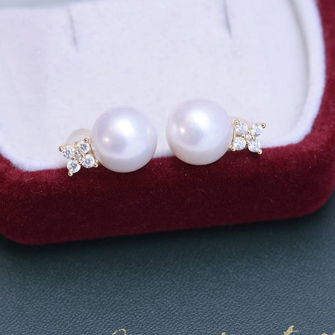 10-11mm Freshwater Pearl Shiny Earrings - House Of Pearls