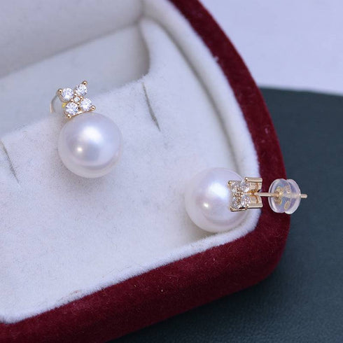 10-11mm Freshwater Pearl Shiny Earrings - House Of Pearls