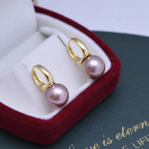 11-12mm Freshwater Pearl & Round Hoop Earrings - House Of Pearls