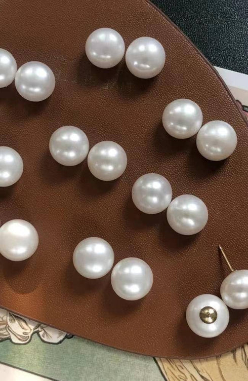 7-8mm Classic Button Freshwater Pearl Stud Earrings - House Of Pearls