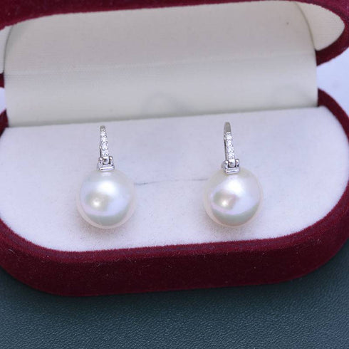 Elegant 11-12mm Freshwater Pearl Bucket-Shaped Earrings - House Of Pearls