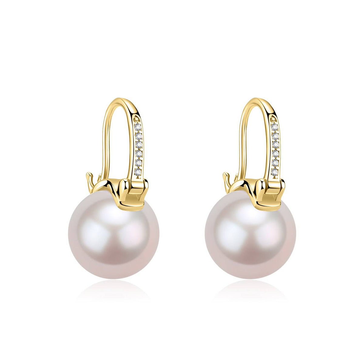 Elegant 11-12mm Freshwater Pearl Bucket-shaped Earrings 