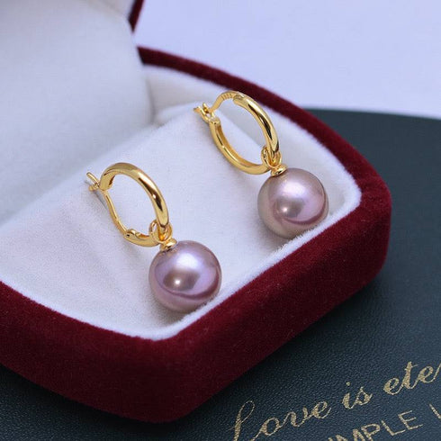 11-12mm Freshwater Pearl & Good Hoops Earrings - House Of Pearls
