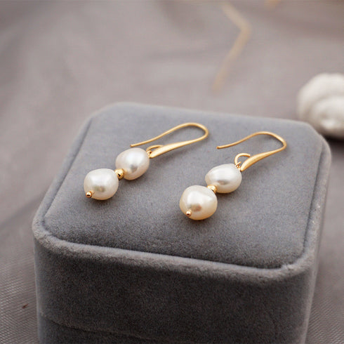 ELISA White Baroque Freshwater Pearl Necklace, Bracelet & Earrings (Purchase Individually) - Necklaces made with hand-selected pearls from House of Pearls