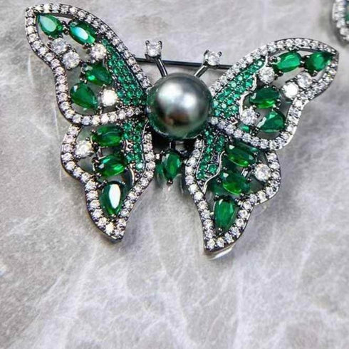 Exquisite Butterfly Brooch Tahitian Pearl - Brooch made with hand-selected pearls from House of Pearls