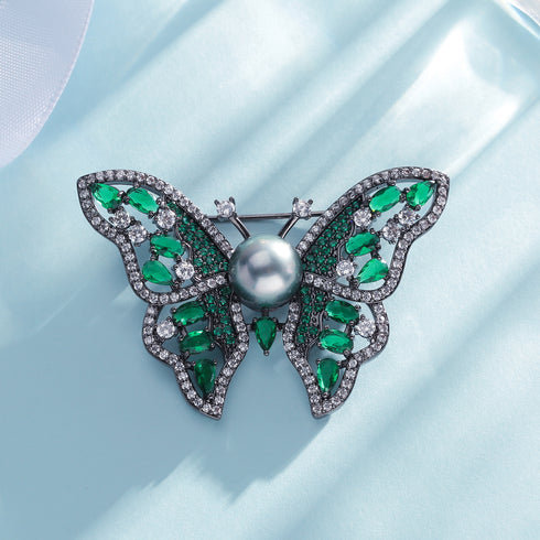 Exquisite Butterfly Brooch Tahitian Pearl - Brooch made with hand-selected pearls from House of Pearls