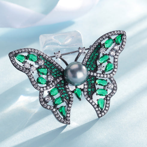 Exquisite Butterfly Brooch Tahitian Pearl - Brooch made with hand-selected pearls from House of Pearls