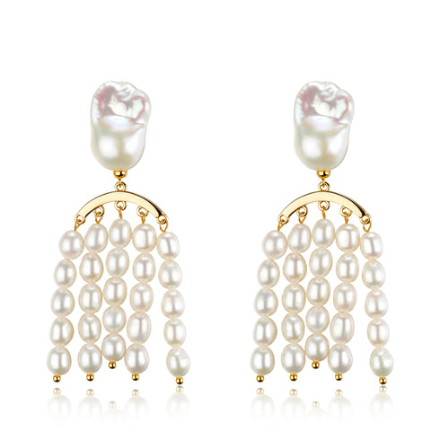 Freshwater Baroque Pearl Tassel Earrings - Earrings made with hand-selected pearls from House of Pearls