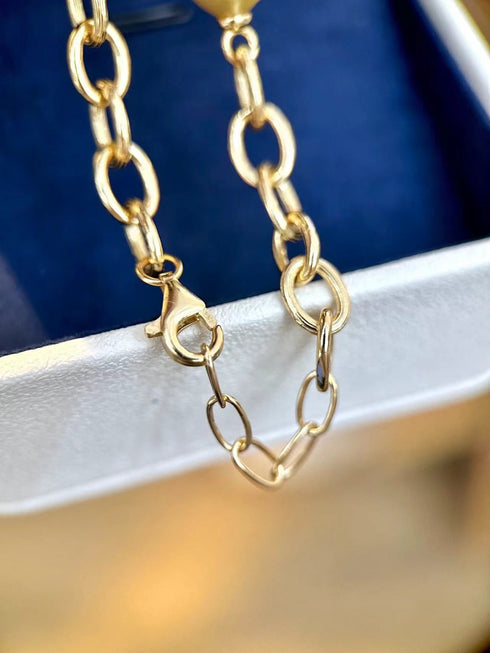 Golden South Sea Baroque Pearl Chunky Link Chain Bracelet - Bracelets made with hand-selected pearls from House of Pearls