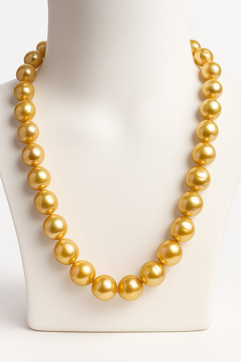 11-13mm Golden South Sea Baroque Pearl Strand - Necklaces made with hand-selected pearls from House of Pearls