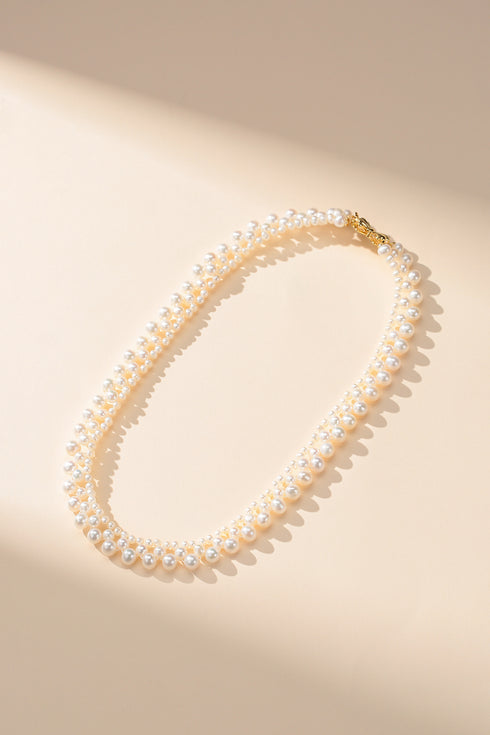 Gradual Pearl Braided Bow Necklace - Necklaces made with hand-selected pearls from House of Pearls