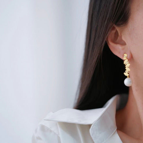 11-12mm Freshwater Pearl & Dancing Butterfly Earrings - Earrings made with hand-selected pearls from House of Pearls