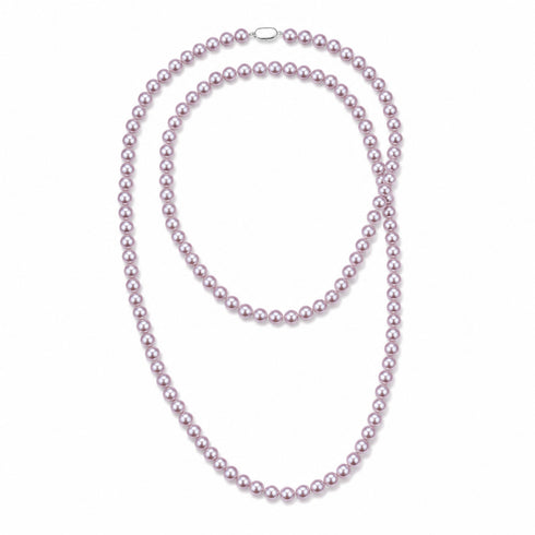 Pearl rope necklace, purple freshwater, 35-inch, AAA grade, House Of Pearls