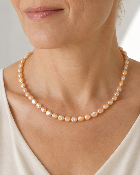 9-10mm Pink Baroque Freshwater Pearl Necklace