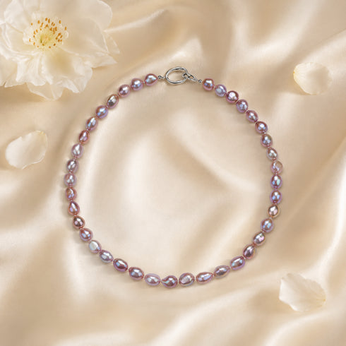 9-10mm Purple Baroque Freshwater Pearl Necklace