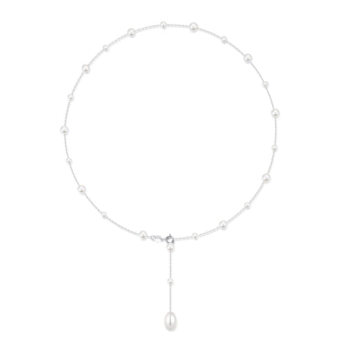 3–4mm Starry Freshwater Pearl with Waterdrop Pendant Necklace - Necklaces made with hand-selected pearls from House of Pearls