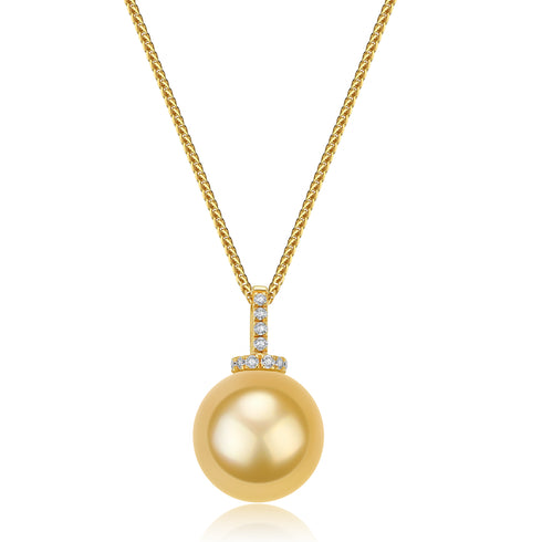 Vintage Milk-Drop Golden South Sea Pearl Pendant Necklace - Necklaces made with hand-selected pearls from House of Pearls