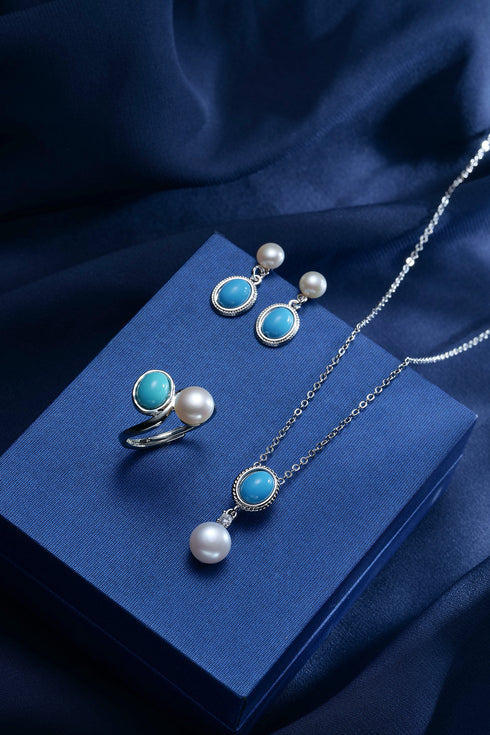 Turquoise Pearl Classic Set - Sets made with hand-selected pearls from House of Pearls