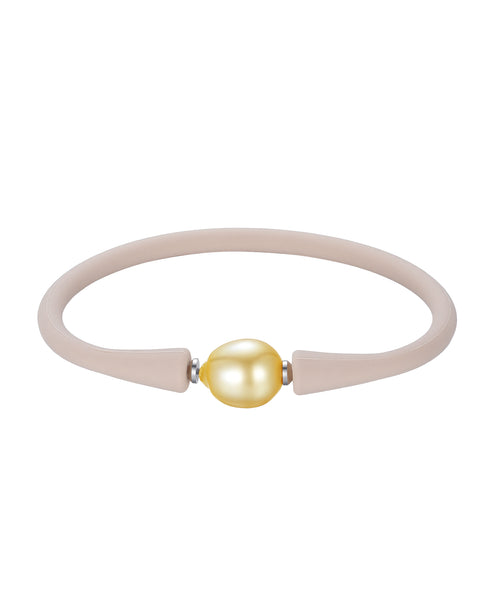 10-12mm South Sea Golden Baroque Pearl Rubber Band Bracelet