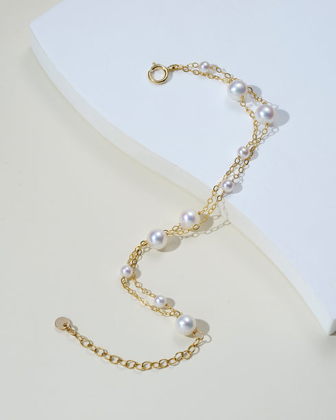 Double Chain Freshwater Bracelet 14K Gold Filled - Bracelets made with hand-selected pearls from House of Pearls
