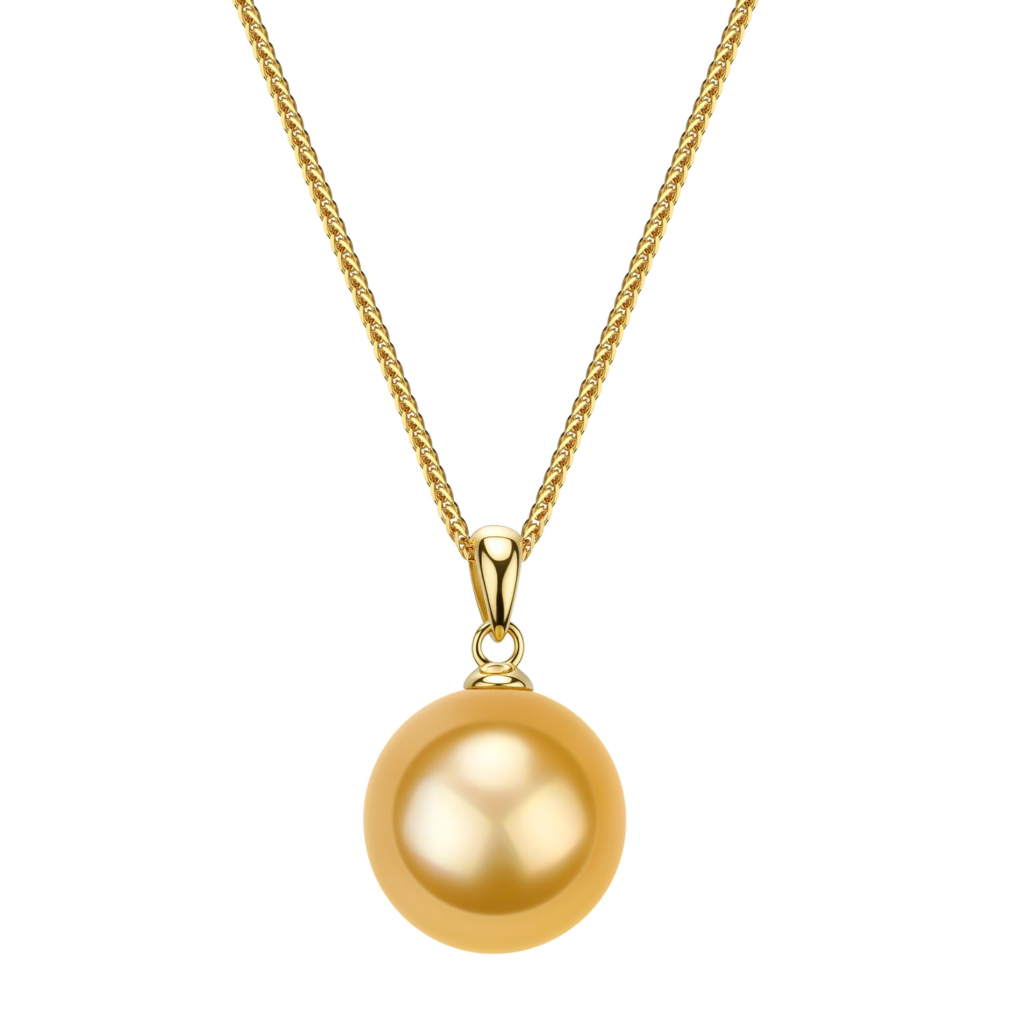 12-13mm Golden South Sea Pearl Classic Solitaire Pendant Necklace - GUILD Certified - Necklaces made with hand-selected pearls from House of Pearls