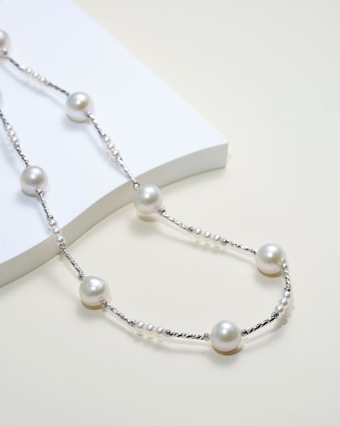 32-Inch Freshwater Pearl Beaded Spacers Necklace