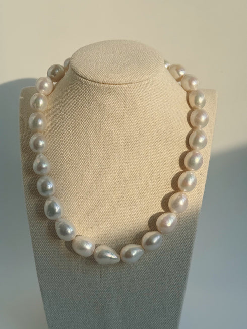 12-13mm White Large Baroque Freshwater Pearl Necklace - Necklaces made with hand-selected pearls from House of Pearls