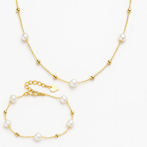 Jessica Pearl Necklace and Bracelet Set - Necklaces made with hand-selected pearls from House of Pearls