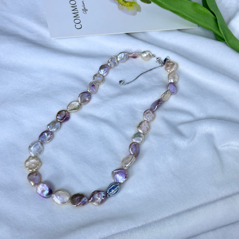 Keshi Freshwater Pearl Floral Petal Set in Iridescent Pink-Purple - Necklaces made with hand-selected pearls from House of Pearls