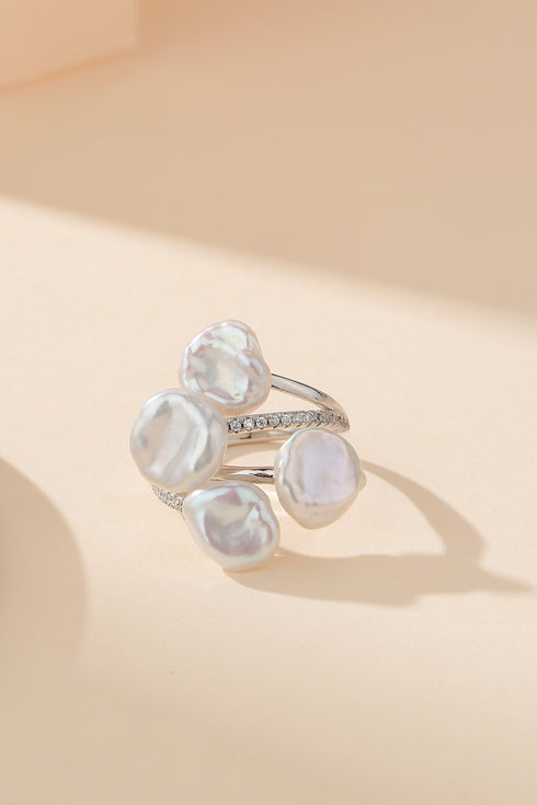 Keshi Pearl Foral Ring - Rings made with hand-selected pearls from House of Pearls