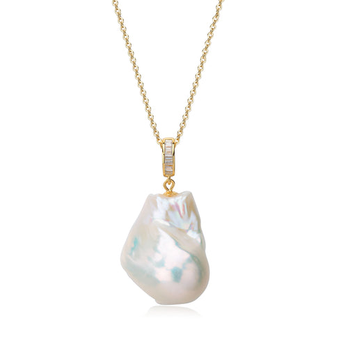 Large White Baroque Pearl Pendant Necklace - Necklaces made with hand-selected pearls from House of Pearls