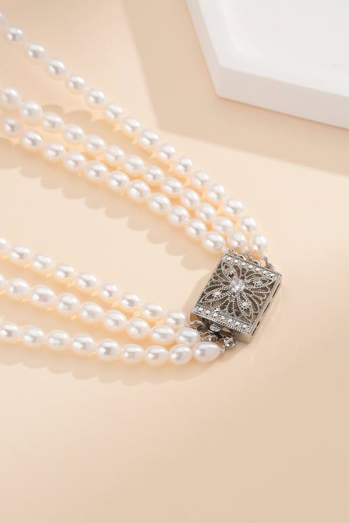 Layered Gradient Freshwater Rice Pearl Necklace - Necklaces made with hand-selected pearls from House of Pearls