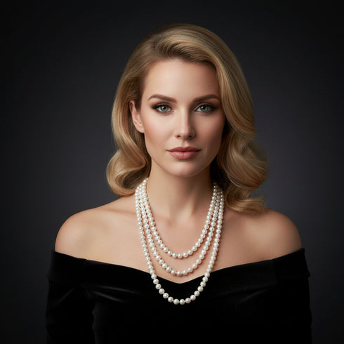 68-inch White Freshwater Pearl Necklace