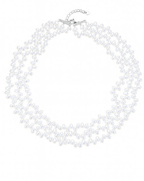 Multi-Strand White Rice Freshwater Pearl Necklace - Necklaces made with hand-selected pearls from House of Pearls