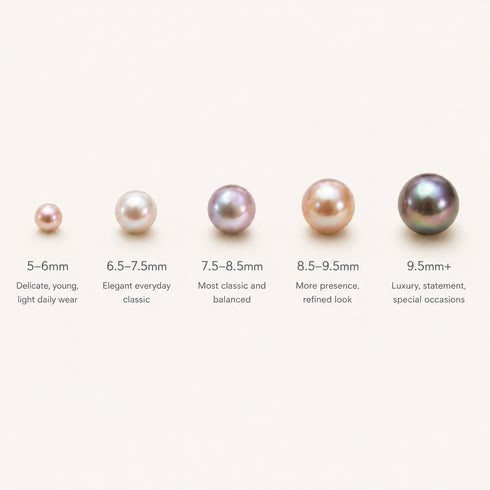Necklaces: Classic multicolor freshwater pearl necklace with five length options (5-6mm–9.5mm+), House Of Pearls -JT