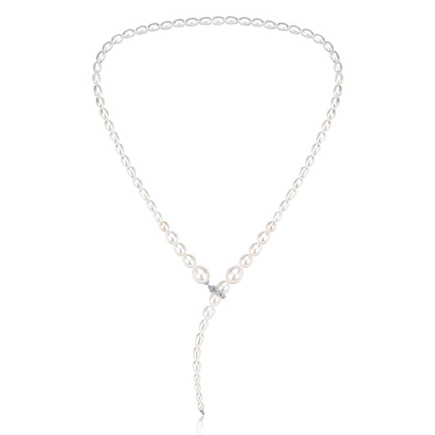 3-7mm Freshwater Snake Style Rice Pearl Necklace - House Of Pearls