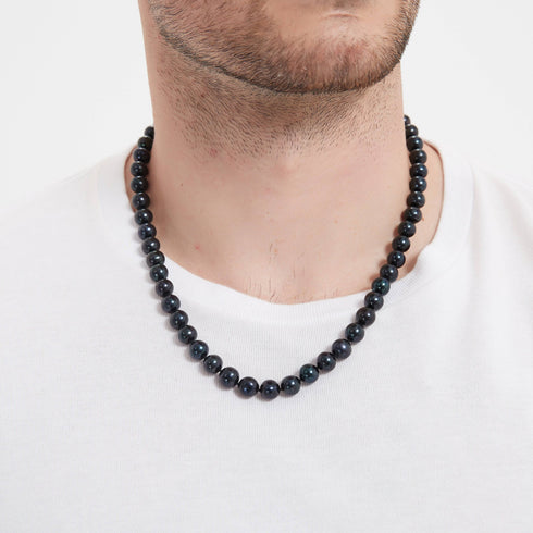 10-11mm Versatile Dyed Black Pearl Necklace - House Of Pearls